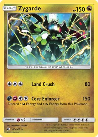 Zygarde 100/147  - Holofoil SM  Burning Shadows - Holo Rare
