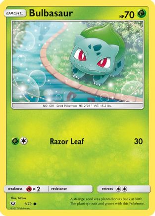 Bulbasaur 001/73  Shining Legends - Common