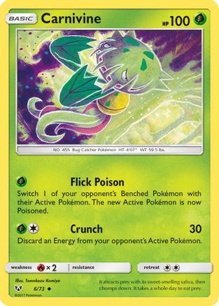 Carnivine 006/73  - Reverse Holofoil Shining Legends - Uncommon
