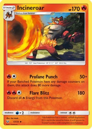 Incineroar 017/73  Shining Legends - Uncommon