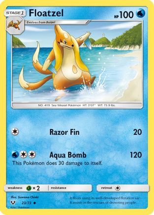Floatzel 023/73  - Reverse Holofoil Shining Legends - Uncommon