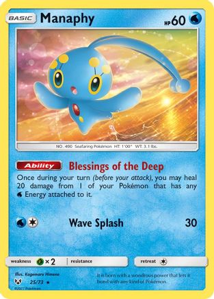 Manaphy 025/73  - Reverse Holofoil Shining Legends - Holo Rare