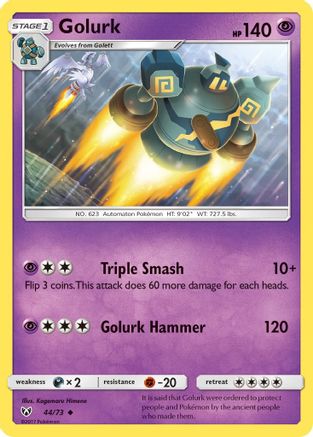 Golurk 044/73  - Reverse Holofoil Shining Legends - Uncommon