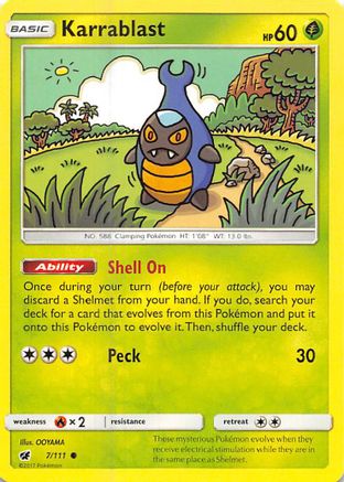 Karrablast 007/111  - Reverse Holofoil SM  Crimson Invasion - Common