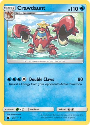 Crawdaunt 025  SM  Crimson Invasion - Rare