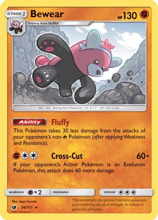 Bewear 056/111  - Reverse Holofoil SM  Crimson Invasion - Holo Rare