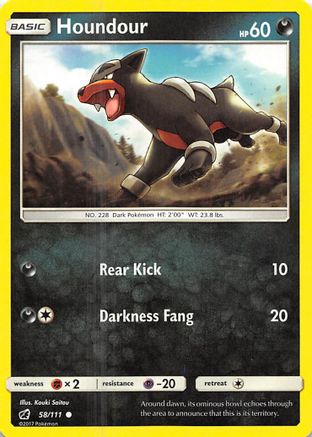 Houndour 058/111  - Reverse Holofoil SM  Crimson Invasion - Common