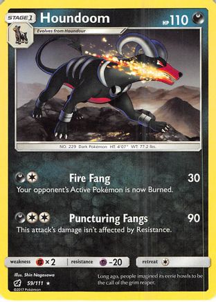 Houndoom 059/111  - Reverse Holofoil SM  Crimson Invasion - Rare