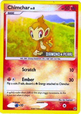 Chimchar 076/130  - Reverse Holofoil Burger King Promos - Promo