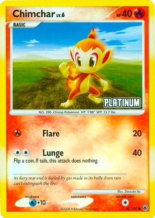 Chimchar 056/100  - Reverse Holofoil Burger King Promos - Promo