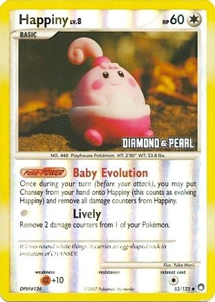 Happiny 052/124  - Reverse Holofoil Burger King Promos - Promo
