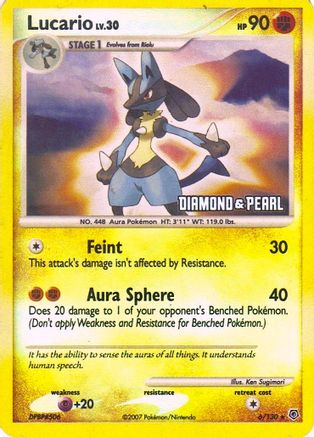 Lucario 006/130  - Reverse Holofoil Burger King Promos - Promo