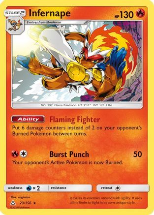 Infernape 023/156  - Reverse Holofoil SM  Ultra Prism - Holo Rare