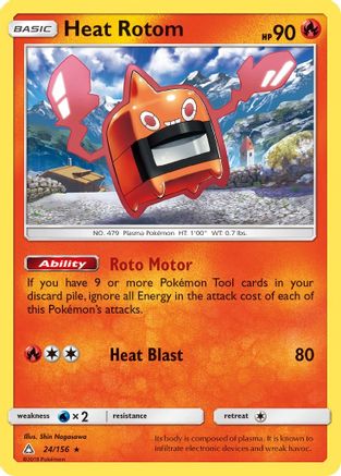 Heat Rotom 024/156  SM  Ultra Prism - Rare