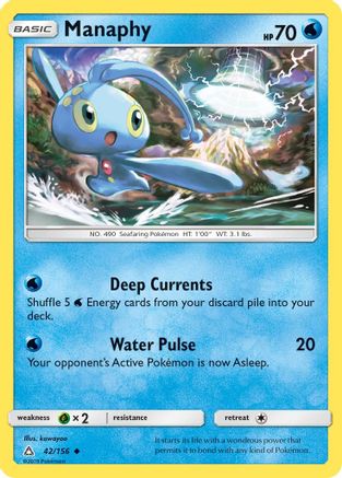 Manaphy 042/156  - Reverse Holofoil SM  Ultra Prism - Uncommon