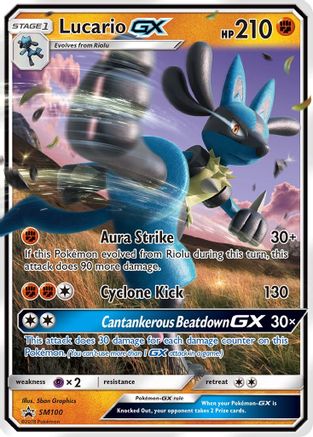 Lucario GX SM100  - Holofoil SM Promos - Promo