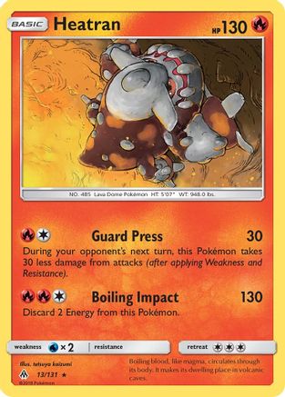 Heatran 013  - Reverse Holofoil SM  Forbidden Light - Rare