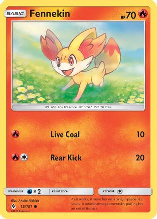 Fennekin (15) 015/131  - Reverse Holofoil SM  Forbidden Light - Common
