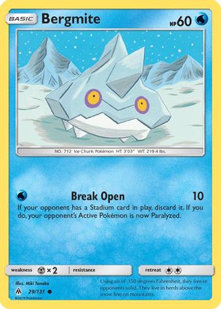 Bergmite 029  - Reverse Holofoil SM  Forbidden Light - Common