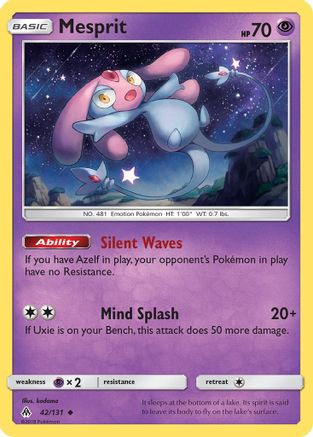 Mesprit 042/131  - Reverse Holofoil SM  Forbidden Light - Uncommon