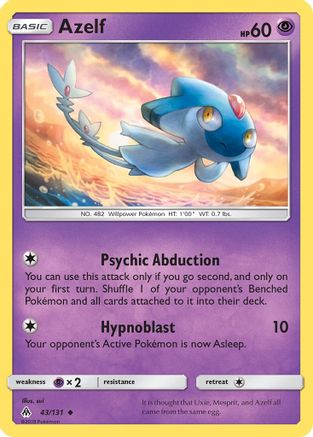 Azelf 043/131  - Reverse Holofoil SM  Forbidden Light - Uncommon