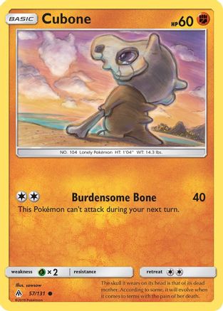 Cubone 057/131  - Reverse Holofoil SM  Forbidden Light - Common