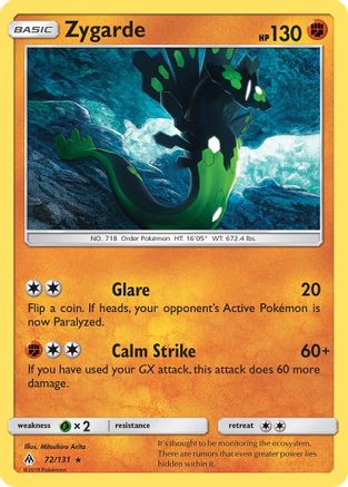 Zygarde (72) 072/131  - Reverse Holofoil SM  Forbidden Light - Rare