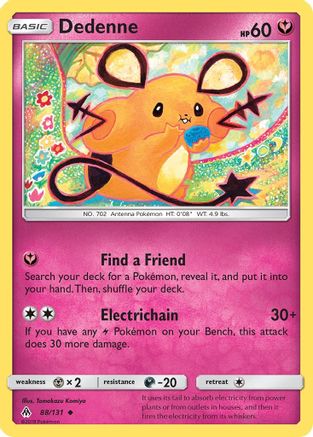 Dedenne 088/131  - Reverse Holofoil SM  Forbidden Light - Uncommon