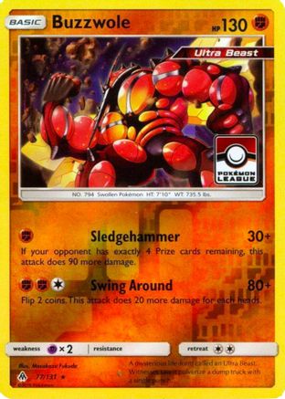 Buzzwole 077/131  - Reverse Holofoil League & Championship Cards - Promo