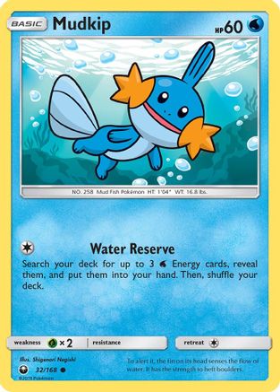 Mudkip (32) 032/168  - Reverse Holofoil SM  Celestial Storm - Common