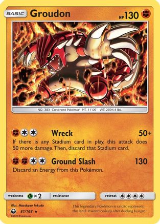 Groudon 081/168  - Holofoil SM  Celestial Storm - Holo Rare