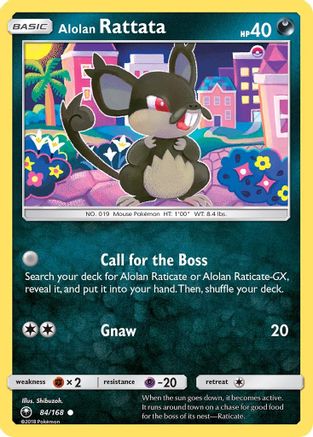 Alolan Rattata 084/168  - Reverse Holofoil SM  Celestial Storm - Common