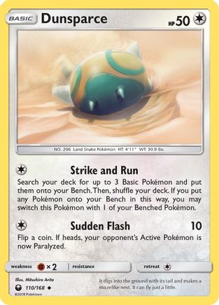 Dunsparce 110/168  - Reverse Holofoil SM  Celestial Storm - Uncommon