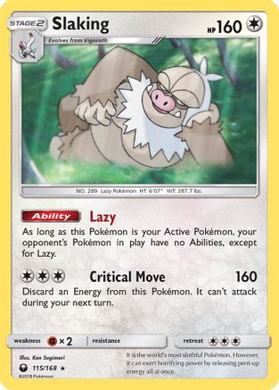 Slaking 115  - Holofoil SM  Celestial Storm - Holo Rare