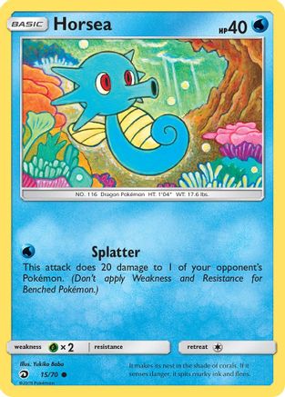 Horsea (15) 015  - Reverse Holofoil Dragon Majesty - Common