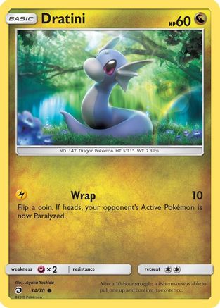 Dratini (34) 034/70  - Reverse Holofoil Dragon Majesty - Common