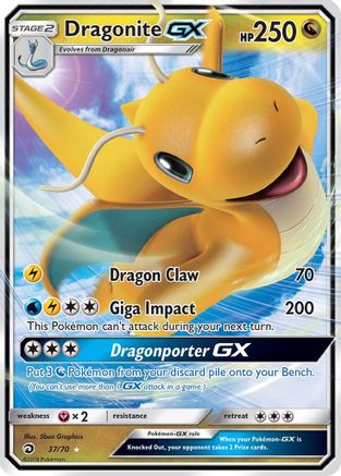 Dragonite GX 037/70  - Holofoil Dragon Majesty - Ultra Rare