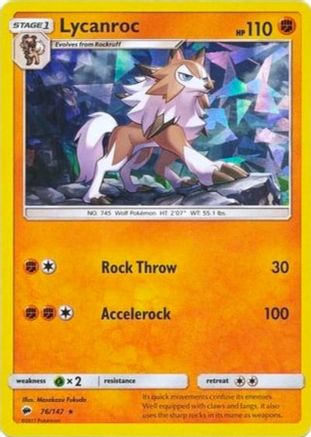 Lycanroc 076/147  - Holofoil Deck Exclusives - Holo Rare