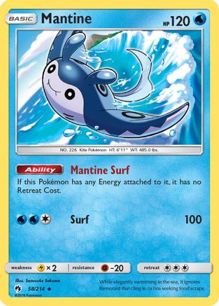 Mantine 058  SM  Lost Thunder - Uncommon