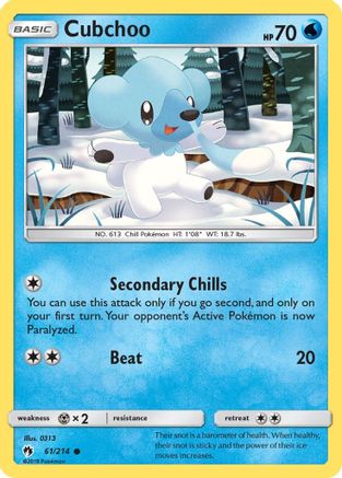 Cubchoo 061  SM  Lost Thunder - Common
