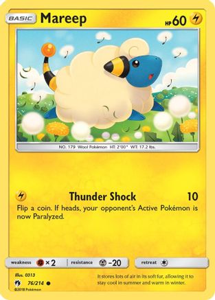 Mareep (76) 076/214  - Reverse Holofoil SM  Lost Thunder - Common