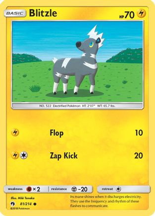 Blitzle 081  - Reverse Holofoil SM  Lost Thunder - Common