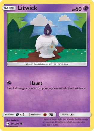 Litwick 101/214  - Reverse Holofoil SM  Lost Thunder - Common