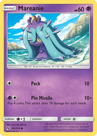 Mareanie (105) 105  SM  Lost Thunder - Common