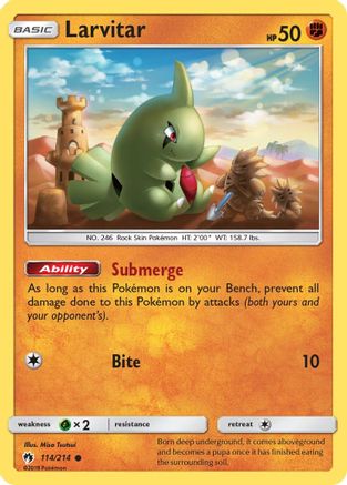 Larvitar (114) 114/214  - Reverse Holofoil SM  Lost Thunder - Common