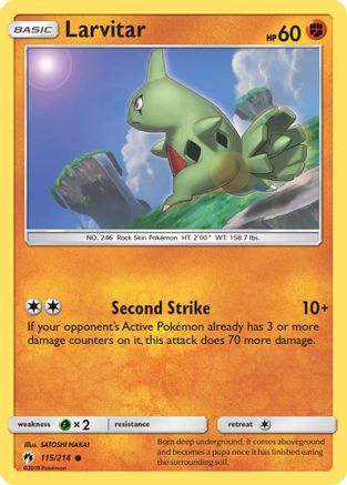Larvitar (115) 115/214  - Reverse Holofoil SM  Lost Thunder - Common