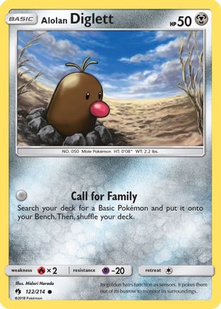 Alolan Diglett 122/214  - Reverse Holofoil SM  Lost Thunder - Common
