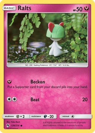 Ralts 139/214  - Reverse Holofoil SM  Lost Thunder - Common