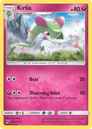 Kirlia 140/214  - Reverse Holofoil SM  Lost Thunder - Uncommon