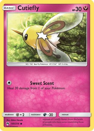 Cutiefly 145/214  - Reverse Holofoil SM  Lost Thunder - Common